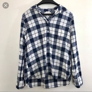 J crew plaid homespun popover top
